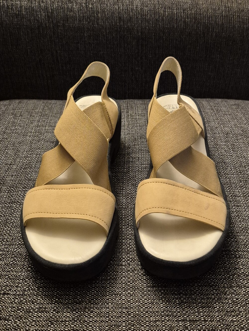Fly London Taji Yellow Strap Platform Sandals Size 8-8.5 (39) - Picture 2 of 12